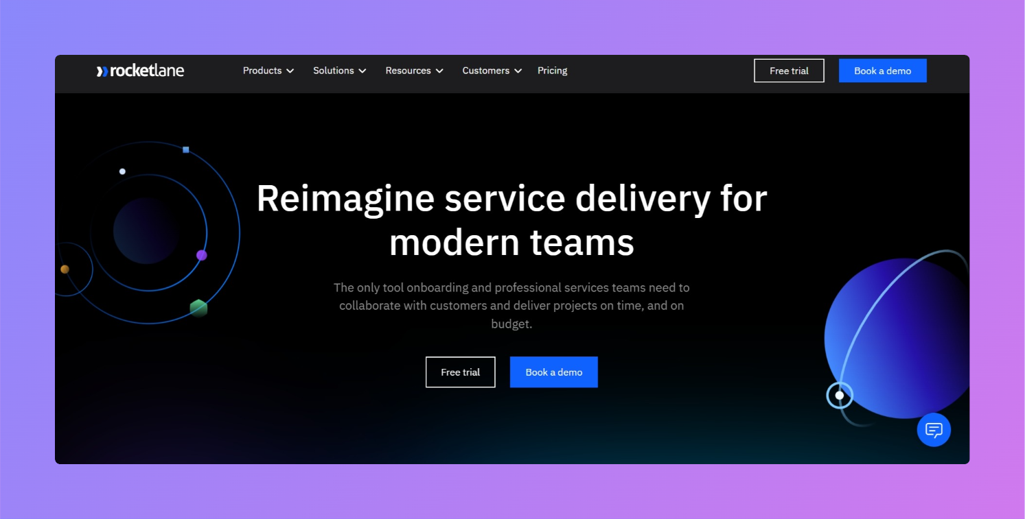 Rocketlane landing page screenshot