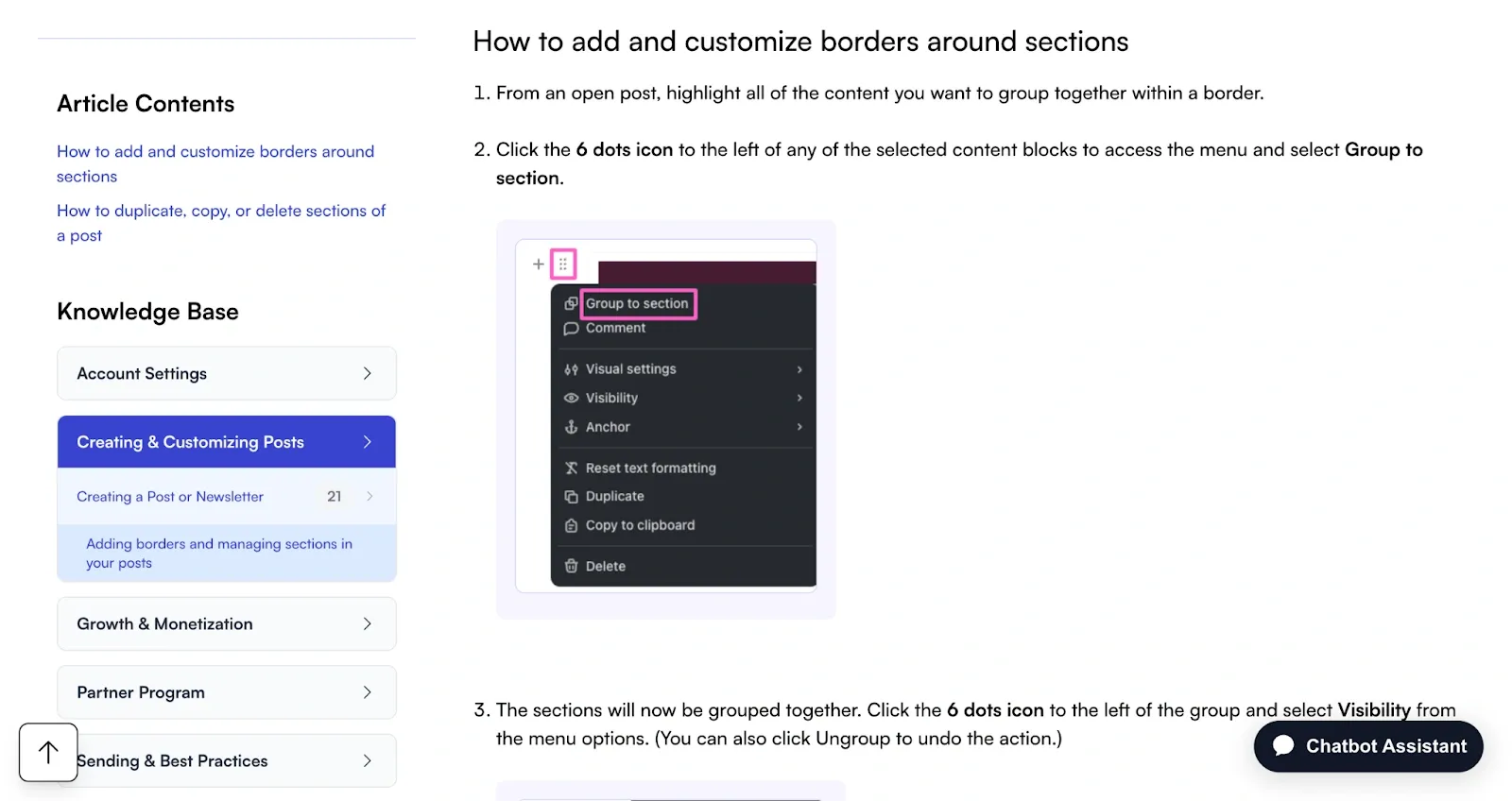 beehiiv’s tutorials page showing a specific feature guide