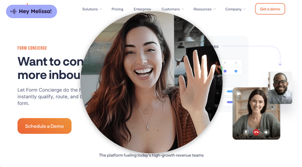 Sendspark landing page screenshot