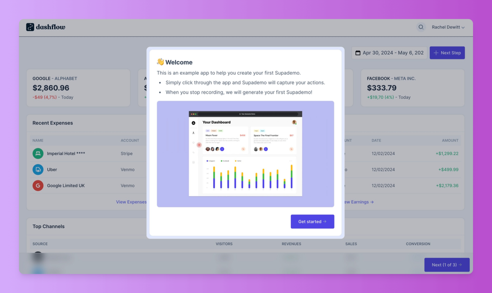 In-app messaging with supademo