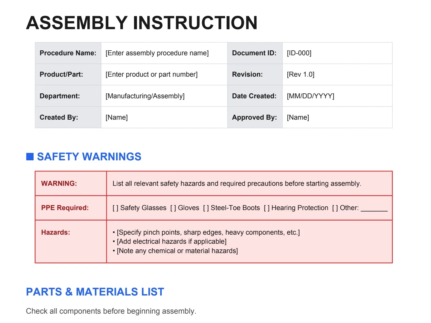 Visual Work Instruction: Free Templates, Examples, & Tips