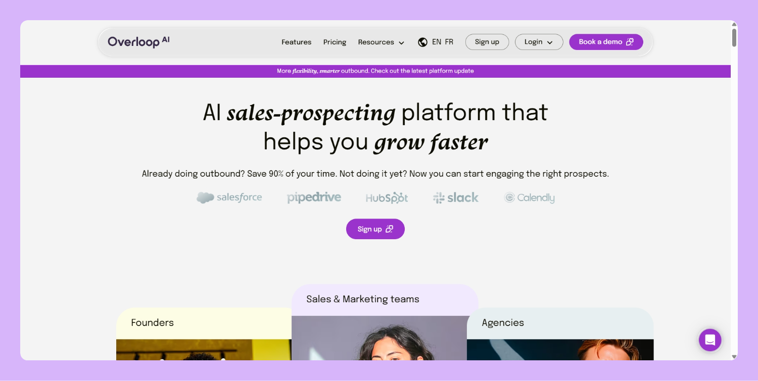 Overloop landing page screenshot
