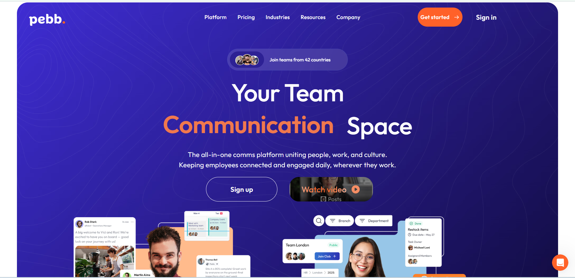 Pebb landing page screenshot