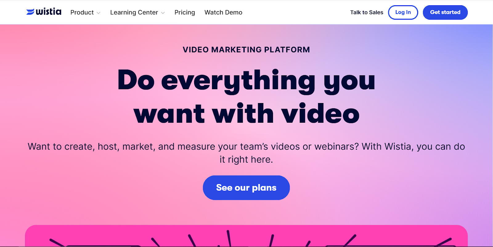 Wistia homepage screenshot
