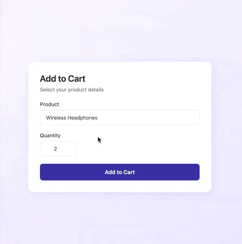 E-commerce cart interface displaying product details and add to cart button