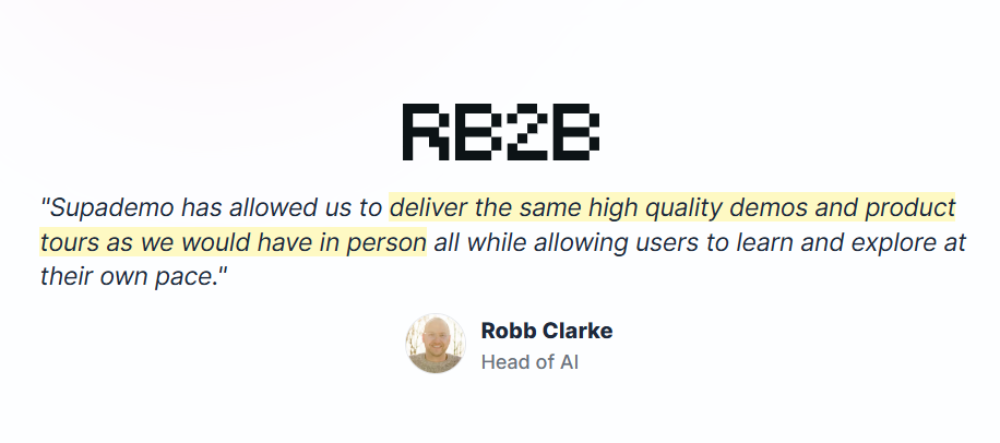 Learn how RB2B drives sales demo automation at scale with Supademo