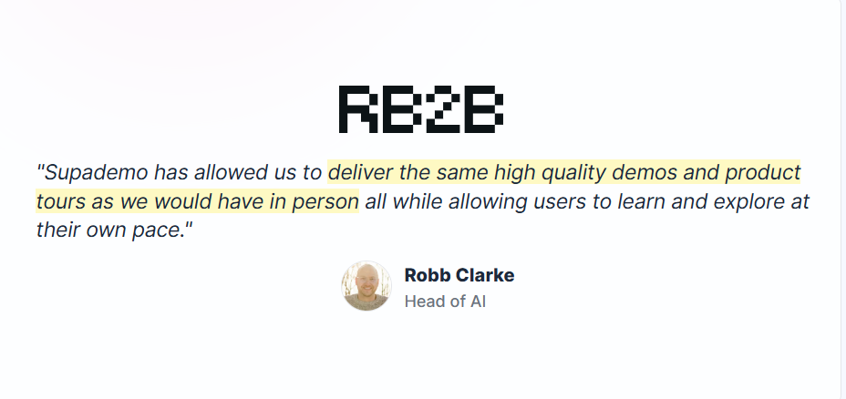 See how RB2B drives ROI across departments with Supademo