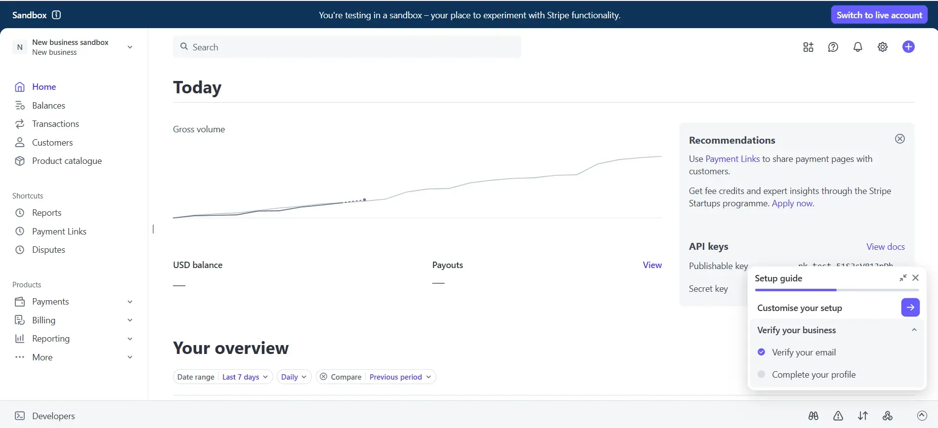 Stripe in-app messaging example