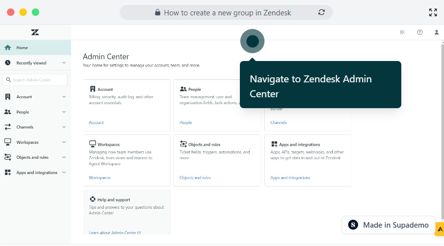 How to create a new group in Zendesk