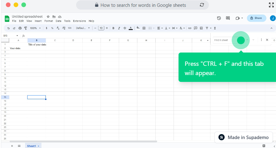 How to search for words in Google sheets