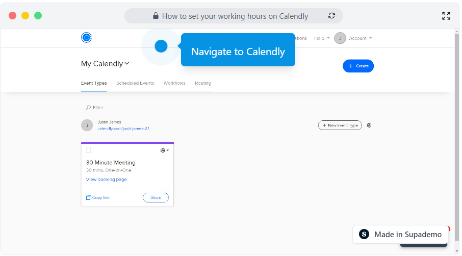 How to set your working hours on Calendly