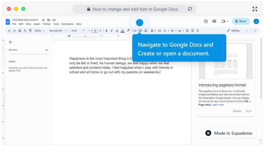 How to change and edit font in Google Docs