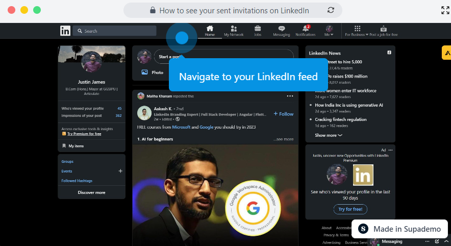 How to see your sent invitations on LinkedIn