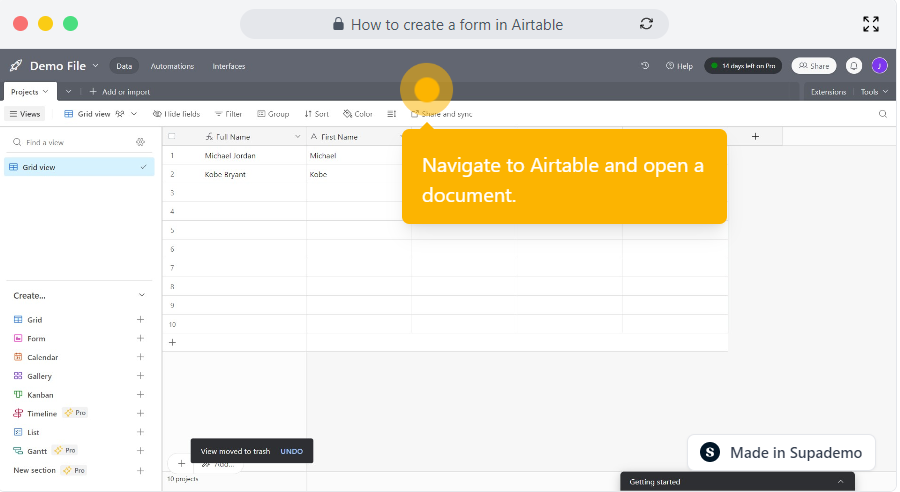 How to create a form in Airtable