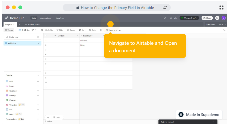 How to Change the Primary Field in Airtable