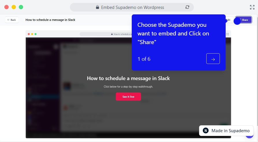 How to embed Supademo on Wordpress