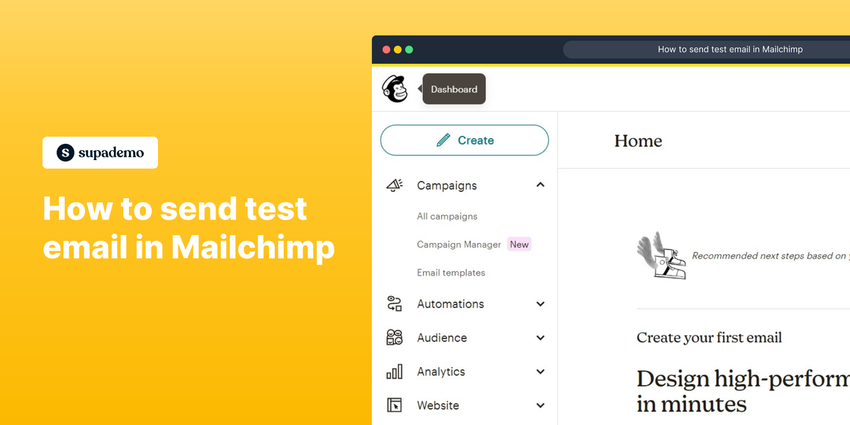send test email from mailchimp