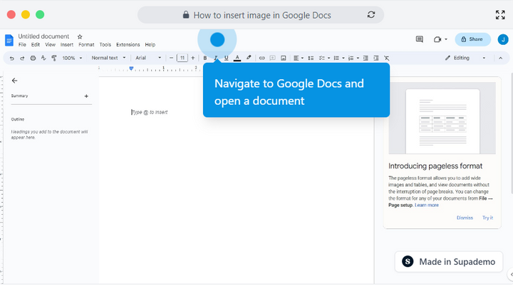 How to insert image in Google Docs