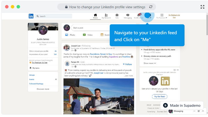 How to change your LinkedIn profile view