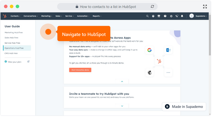 How to contacts to a list in HubSpot