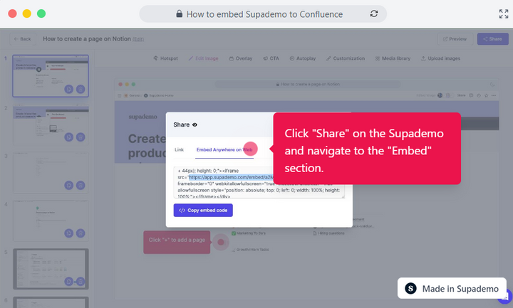 How to embed Supademo on Confluence