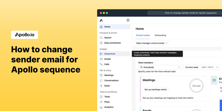 How to change sender email for Apollo sequence