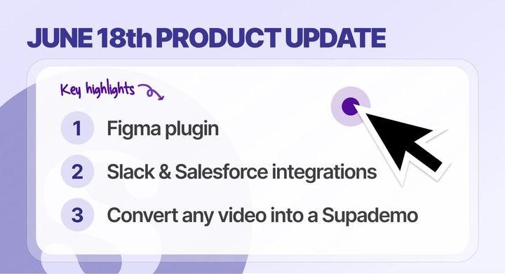 Convert Videos to Supademo, Figma Plugin, Salesforce and Slack Integrations