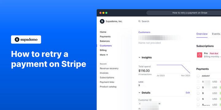 How to retry a failed payment on Stripe