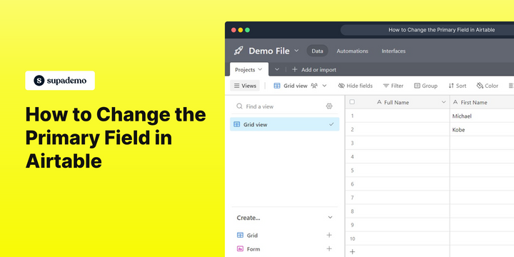 How to Change the Primary Field in Airtable