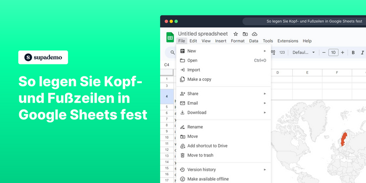 So legen Sie Kopf- und Fußzeilen in Google Sheets fest