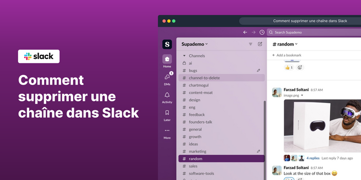 Comment supprimer une chaîne dans Slack