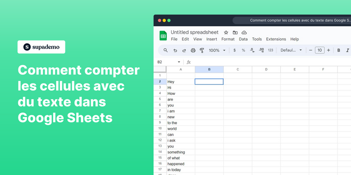 Comment compter les cellules avec du texte dans Google Sheets