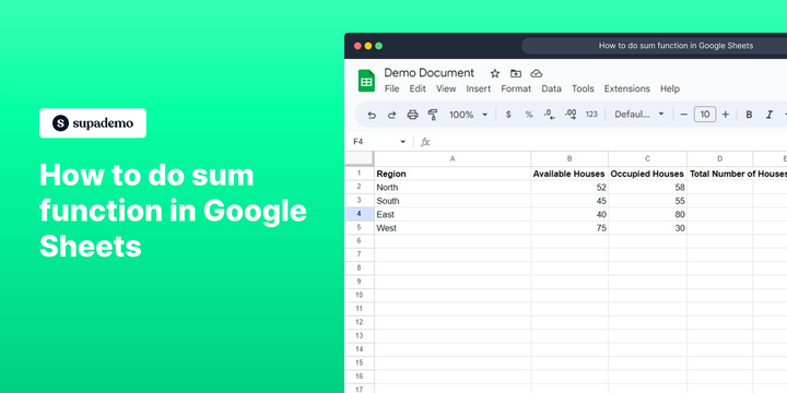 How to do sum function in Google Sheets