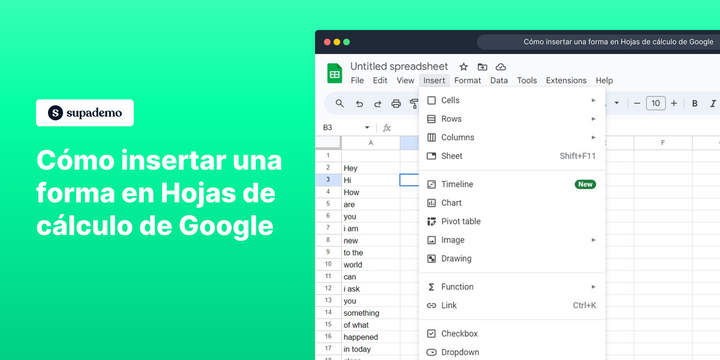 Cómo insertar una forma en Hojas de cálculo de Google