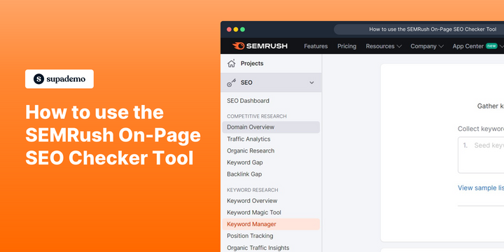 How to use the SEMRush on-page seo checker tool