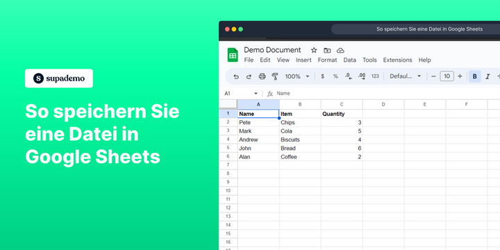 So speichern Sie eine Datei in Google Sheets