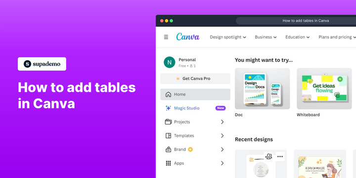 How to add tables in Canva