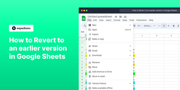 How to revert to an earlier version in Google Sheets