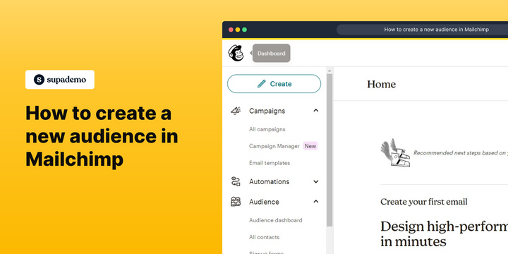 How to create a new audience in Mailchimp