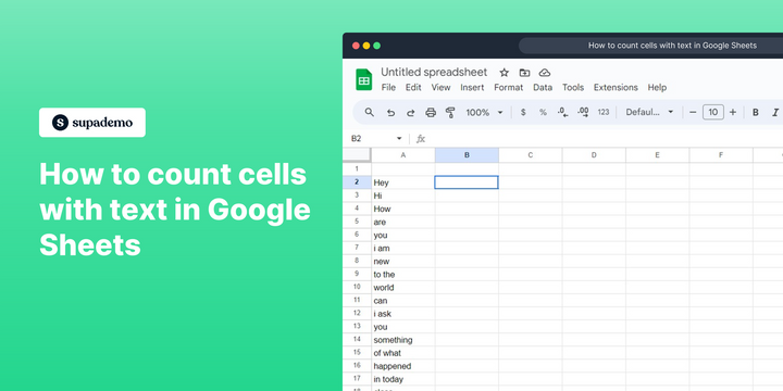 How to count cells with text in Google Sheets