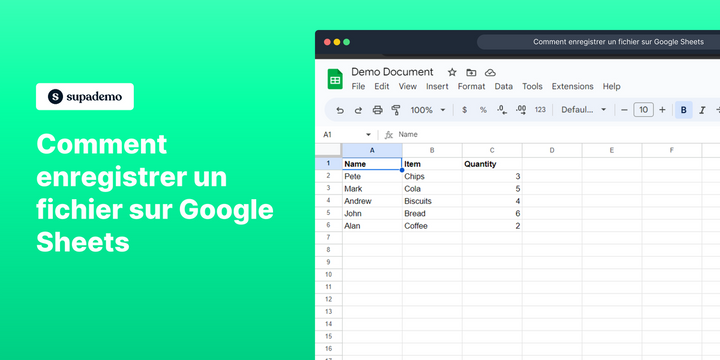 Comment enregistrer un fichier sur Google Sheets