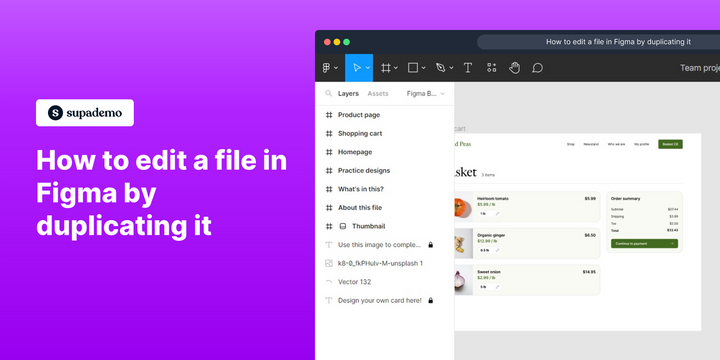 How to duplicate and edit a file in Figma