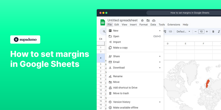 How to set margins in Google Sheets