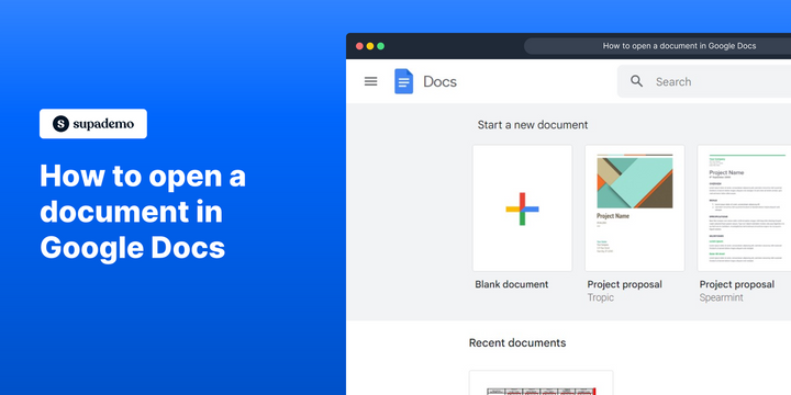 How to open a document in Google Docs