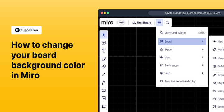 How to change your board background color in Miro