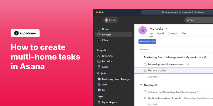 How to create multi-home tasks in Asana