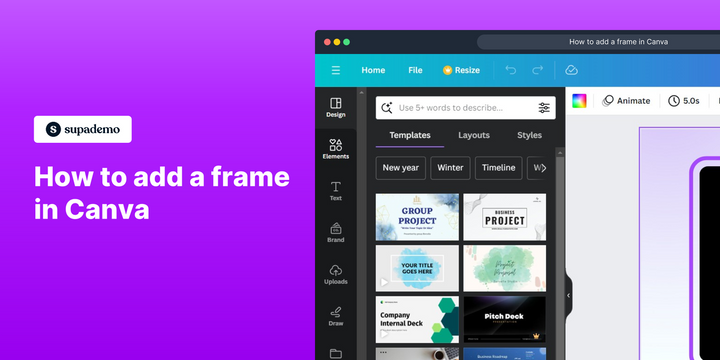 How to add a frame in Canva