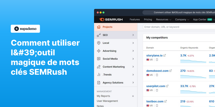 Comment utiliser l&#39;outil magique de mots clés SEMRush