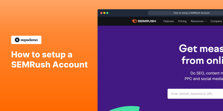 How to setup a SEMRush account