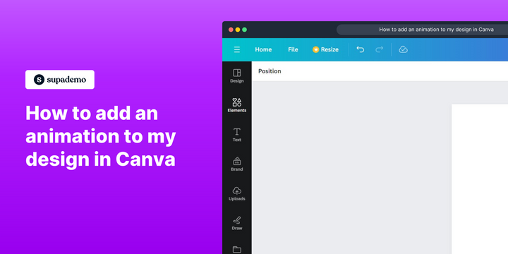 How to add an animation to my design in Canva